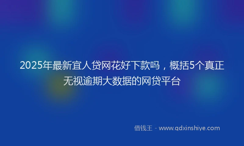 2025年最新宜人贷网花好下款吗，概括5个真正无视逾期大数据的网贷平台