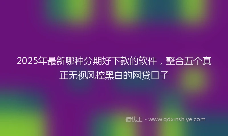 2025年最新哪种分期好下款的软件，整合五个真正无视风控黑白的网贷口子