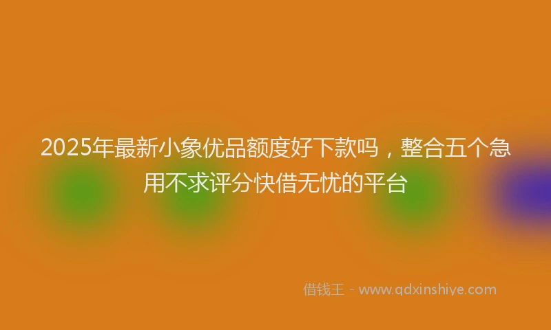 2025年最新小象优品额度好下款吗，整合五个急用不求评分快借无忧的平台