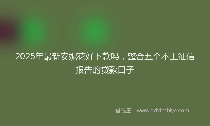 2025年最新安妮花好下款吗，整合五个不上征信报告的贷款口子