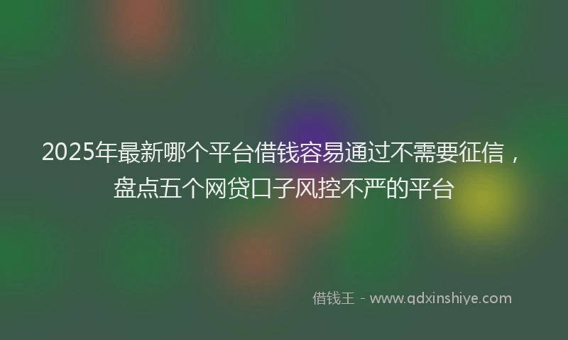 2025年最新哪个平台借钱容易通过不需要征信，盘点五个网贷口子风控不严的平台
