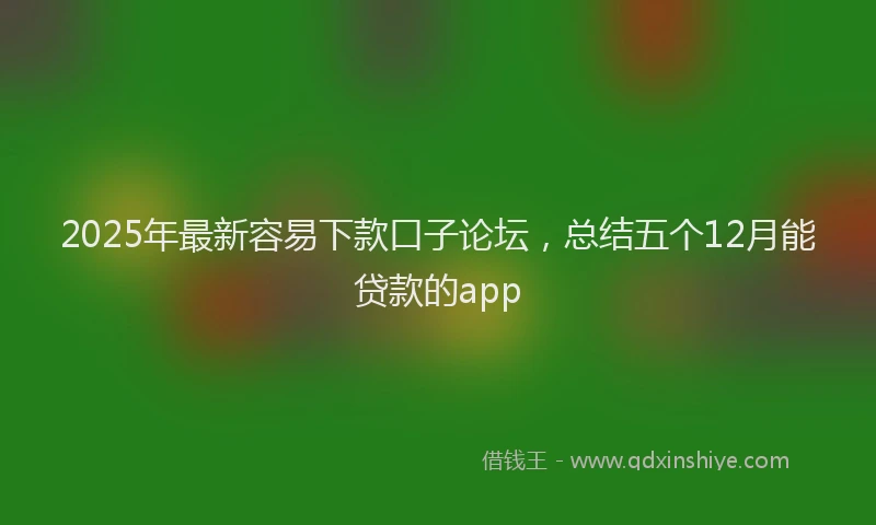 2025年最新容易下款口子论坛，总结五个12月能贷款的app