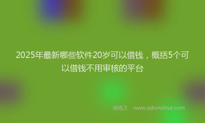 2025年最新哪些软件20岁可以借钱，概括5个可以借钱不用审核的平台