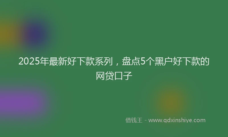 2025年最新好下款系列，盘点5个黑户好下款的网贷口子