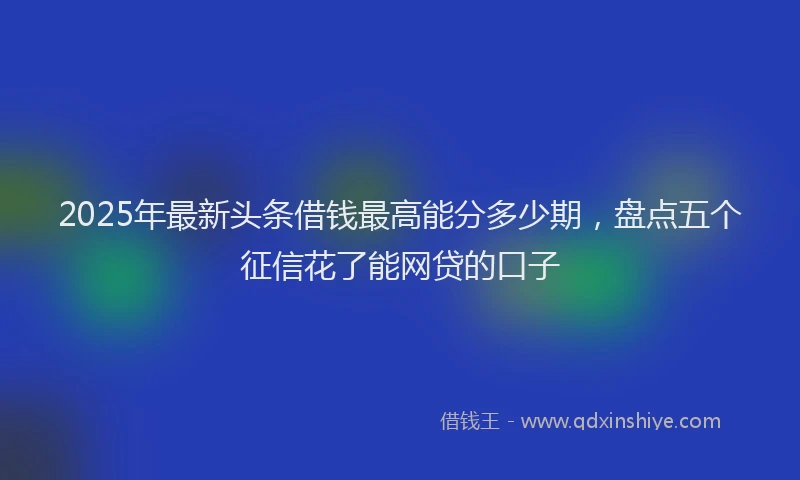 2025年最新头条借钱最高能分多少期，盘点五个征信花了能网贷的口子