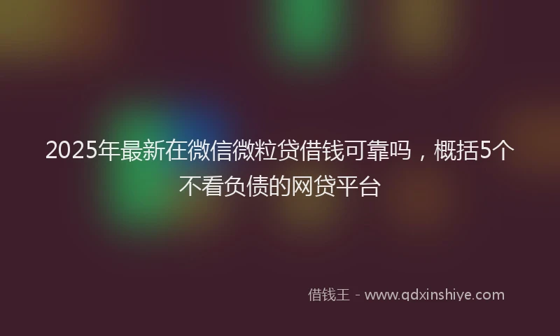 2025年最新在微信微粒贷借钱可靠吗，概括5个不看负债的网贷平台