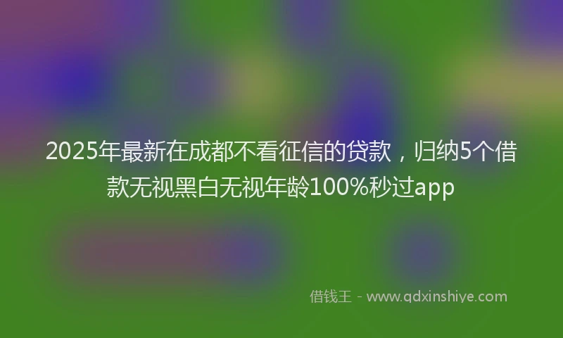 2025年最新在成都不看征信的贷款，归纳5个借款无视黑白无视年龄100%秒过app
