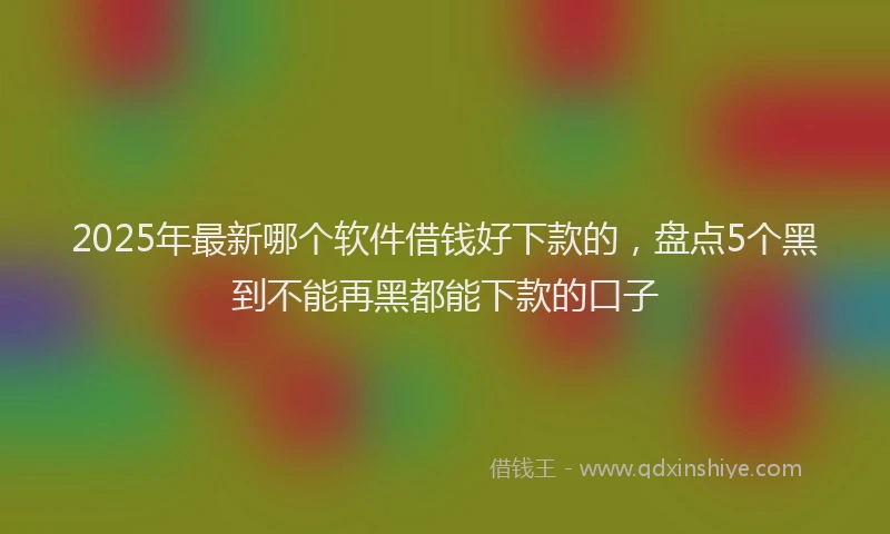 2025年最新哪个软件借钱好下款的，盘点5个黑到不能再黑都能下款的口子
