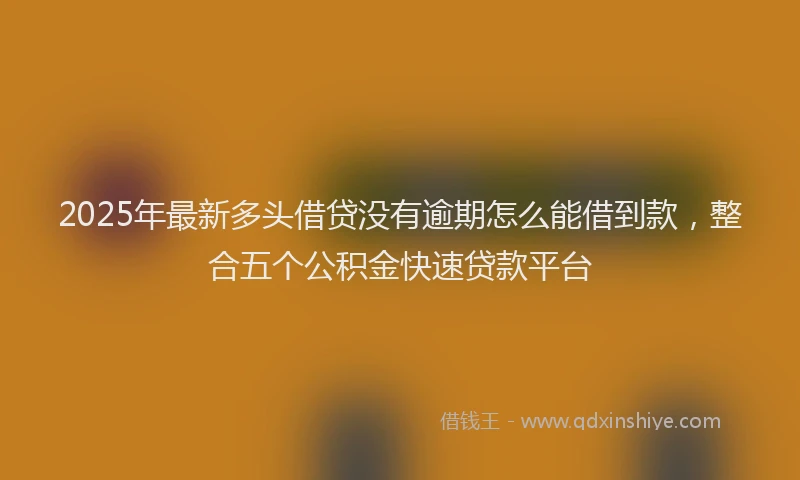 2025年最新多头借贷没有逾期怎么能借到款，整合五个公积金快速贷款平台