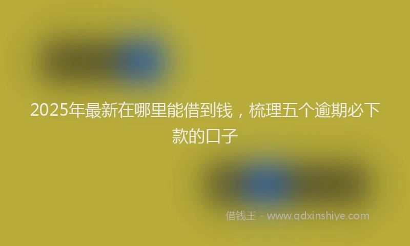 2025年最新在哪里能借到钱，梳理五个逾期必下款的口子