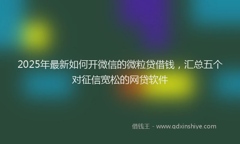 2025年最新如何开微信的微粒贷借钱，汇总五个对征信宽松的网贷软件