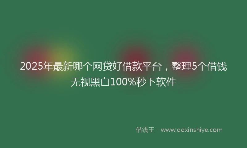 2025年最新哪个网贷好借款平台，整理5个借钱无视黑白100%秒下软件