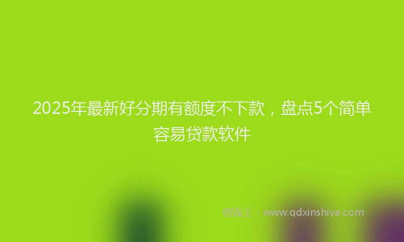 2025年最新好分期有额度不下款，盘点5个简单容易贷款软件