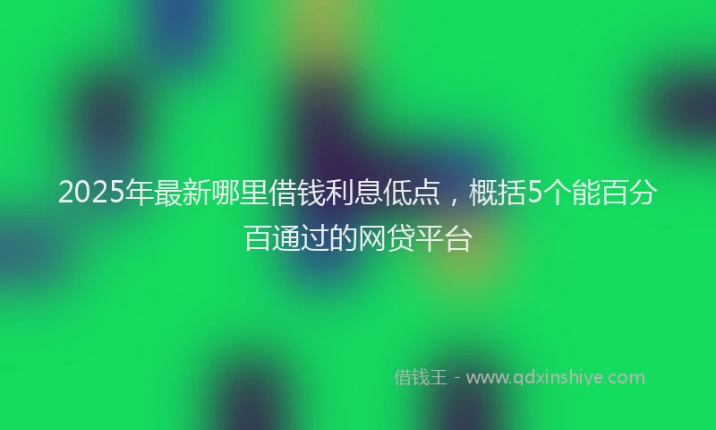 2025年最新哪里借钱利息低点，概括5个能百分百通过的网贷平台