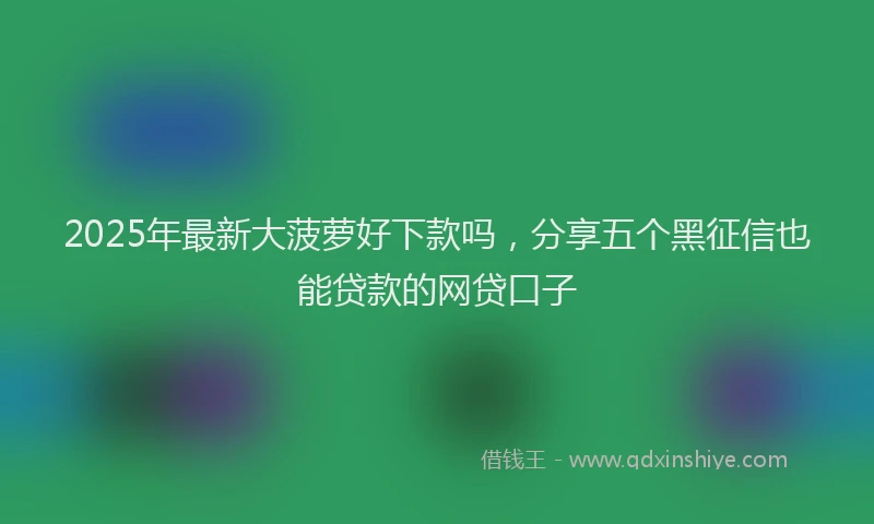 2025年最新大菠萝好下款吗，分享五个黑征信也能贷款的网贷口子