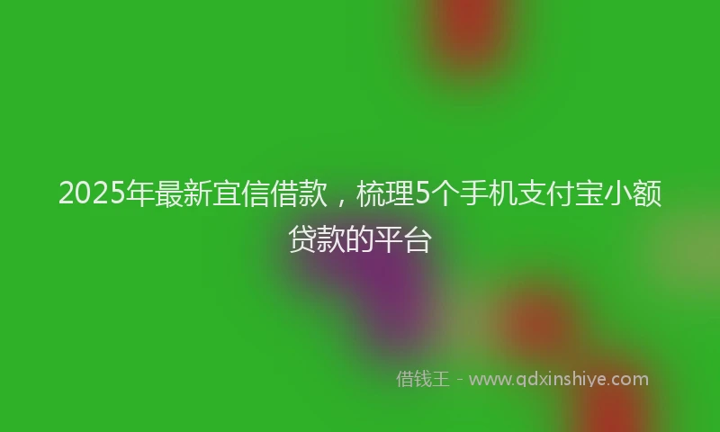 2025年最新宜信借款，梳理5个手机支付宝小额贷款的平台
