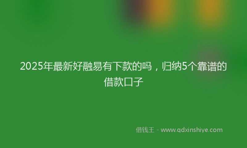 2025年最新好融易有下款的吗，归纳5个靠谱的借款口子