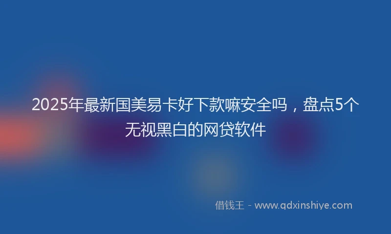 2025年最新国美易卡好下款嘛安全吗，盘点5个无视黑白的网贷软件