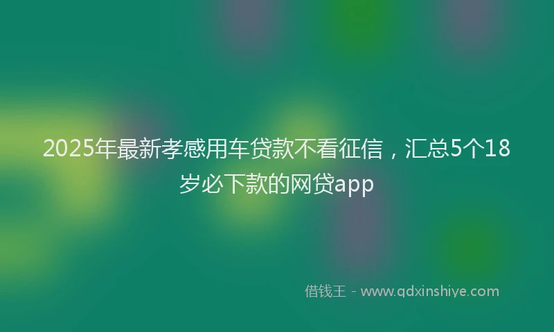 2025年最新孝感用车贷款不看征信，汇总5个18岁必下款的网贷app