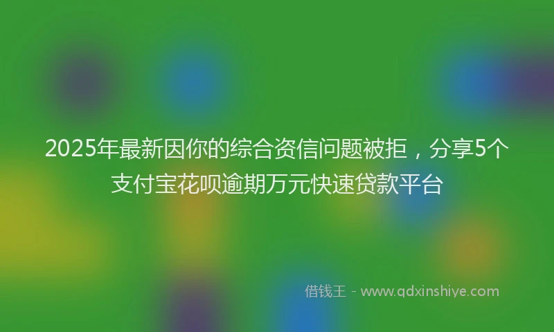 2025年最新因你的综合资信问题被拒，分享5个支付宝花呗逾期万元快速贷款平台