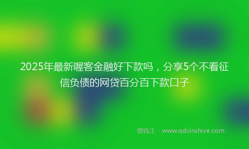 2025年最新喔客金融好下款吗，分享5个不看征信负债的网贷百分百下款口子