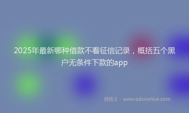 2025年最新哪种借款不看征信记录，概括五个黑户无条件下款的app