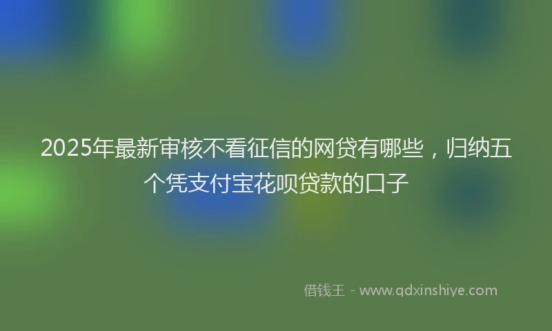 2025年最新审核不看征信的网贷有哪些，归纳五个凭支付宝花呗贷款的口子