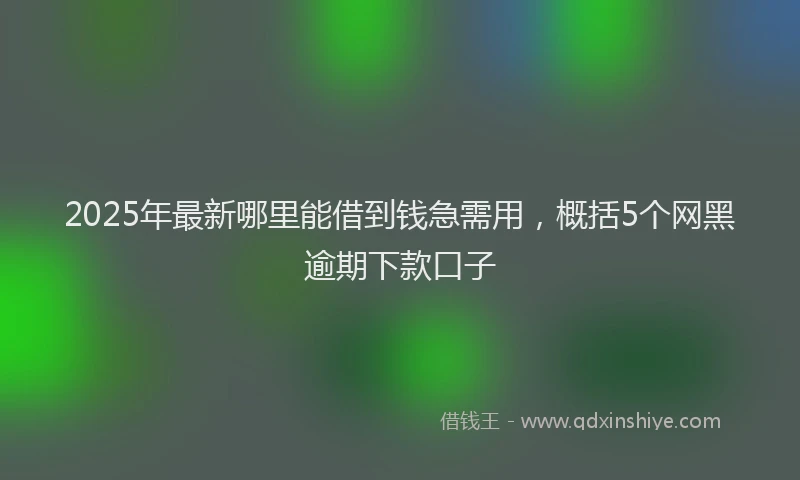 2025年最新哪里能借到钱急需用，概括5个网黑逾期下款口子