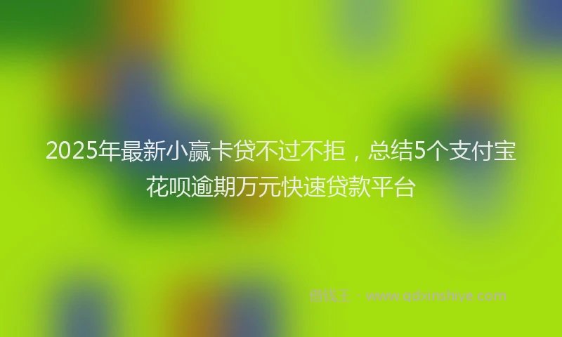 2025年最新小赢卡贷不过不拒，总结5个支付宝花呗逾期万元快速贷款平台
