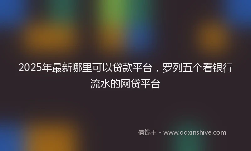 2025年最新哪里可以贷款平台，罗列五个看银行流水的网贷平台