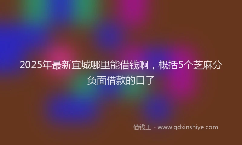 2025年最新宜城哪里能借钱啊，概括5个芝麻分负面借款的口子