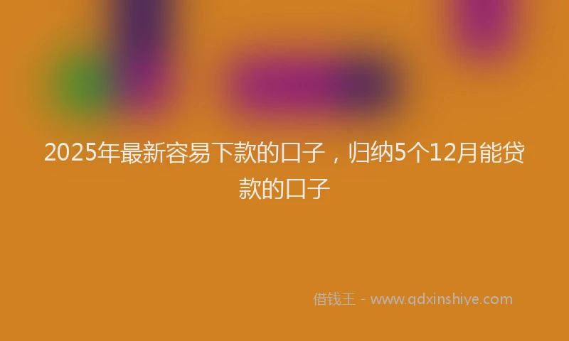 2025年最新容易下款的口子，归纳5个12月能贷款的口子