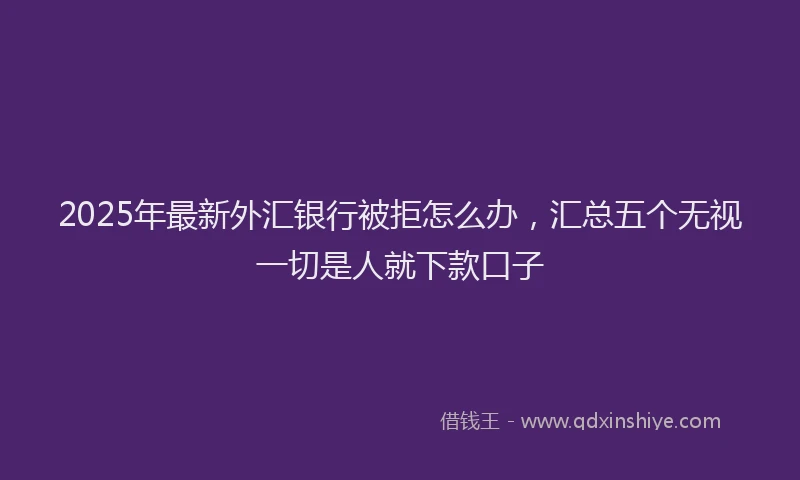 2025年最新外汇银行被拒怎么办，汇总五个无视一切是人就下款口子
