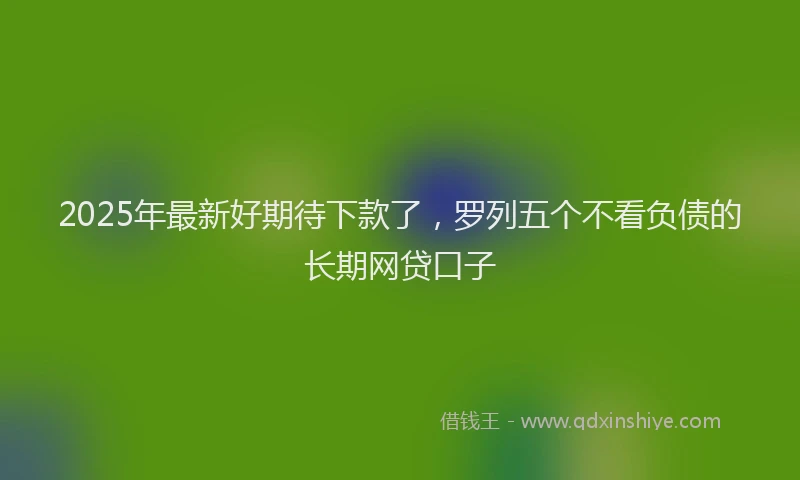 2025年最新好期待下款了，罗列五个不看负债的长期网贷口子