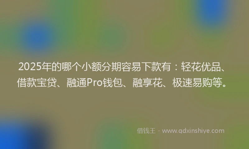 2025年的哪个小额分期容易下款有：轻花优品、借款宝贷、融通Pro钱包、融享花、极速易购等。