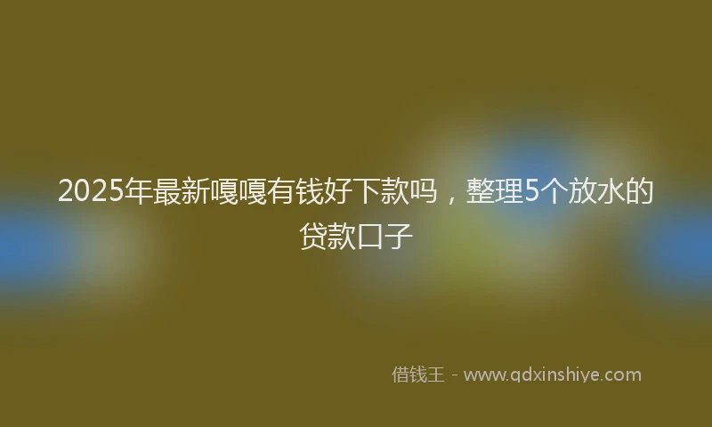 2025年最新嘎嘎有钱好下款吗，整理5个放水的贷款口子