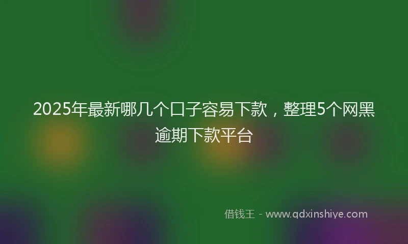 2025年最新哪几个口子容易下款，整理5个网黑逾期下款平台