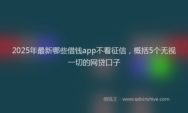 2025年最新哪些借钱app不看征信，概括5个无视一切的网贷口子
