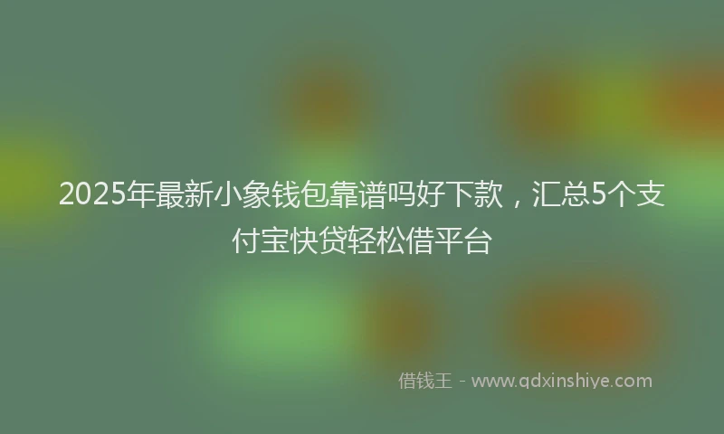 2025年最新小象钱包靠谱吗好下款，汇总5个支付宝快贷轻松借平台