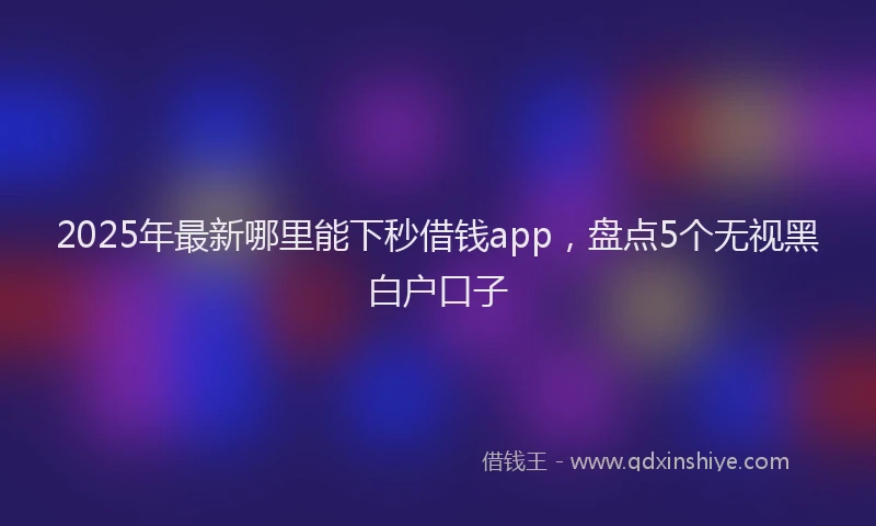 2025年最新哪里能下秒借钱app，盘点5个无视黑白户口子