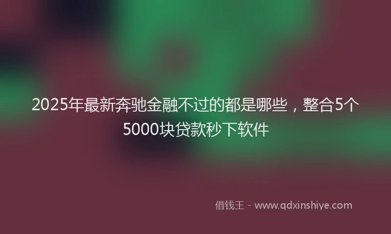 2025年最新奔驰金融不过的都是哪些，整合5个5000块贷款秒下软件
