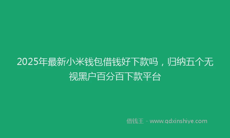 2025年最新小米钱包借钱好下款吗，归纳五个无视黑户百分百下款平台