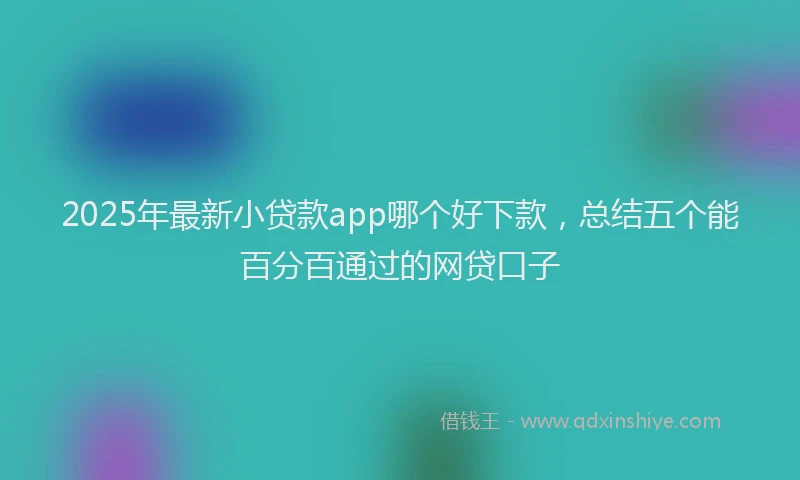 2025年最新小贷款app哪个好下款，总结五个能百分百通过的网贷口子