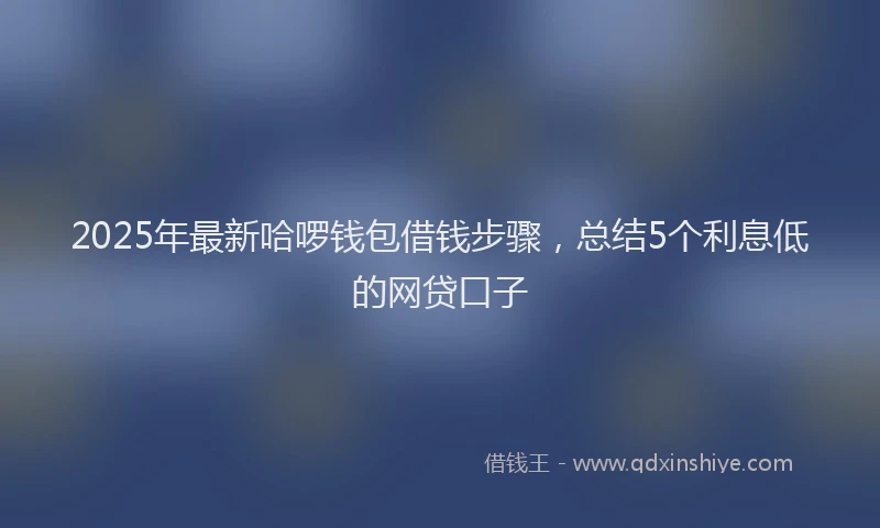 2025年最新哈啰钱包借钱步骤，总结5个利息低的网贷口子