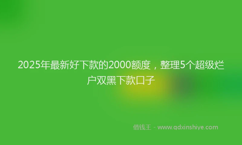 2025年最新好下款的2000额度，整理5个超级烂户双黑下款口子