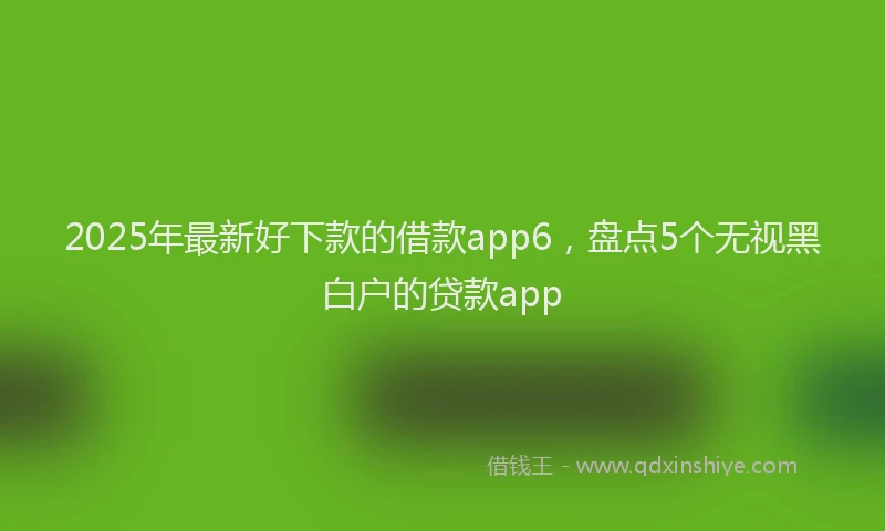 2025年最新好下款的借款app6，盘点5个无视黑白户的贷款app