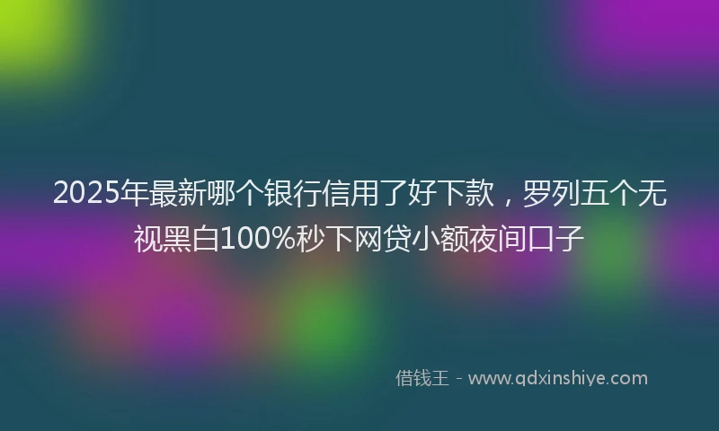 2025年最新哪个银行信用了好下款，罗列五个无视黑白100%秒下网贷小额夜间口子
