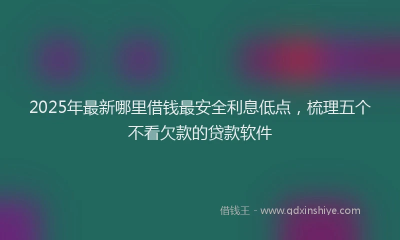 2025年最新哪里借钱最安全利息低点，梳理五个不看欠款的贷款软件