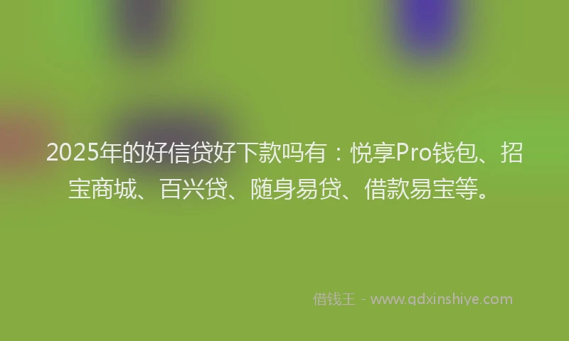 2025年的好信贷好下款吗有：悦享Pro钱包、招宝商城、百兴贷、随身易贷、借款易宝等。
