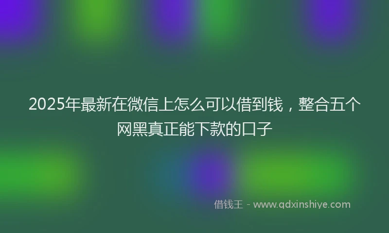 2025年最新在微信上怎么可以借到钱，整合五个网黑真正能下款的口子